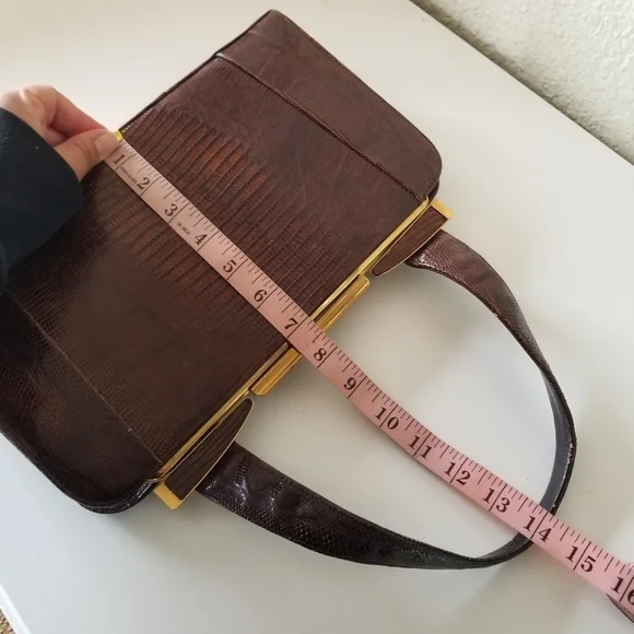 VintageLizard Leather Top Handle Bag